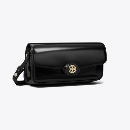 Tory Burch Robinson Spazzolato Rectangular Shoulder Bag Black