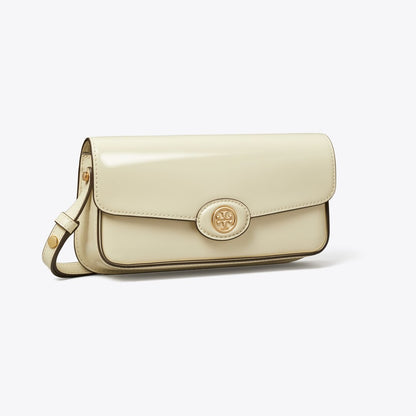 Tory Burch Robinson Spazzolato Rectangular Shoulder Bag SHEA BUTTER