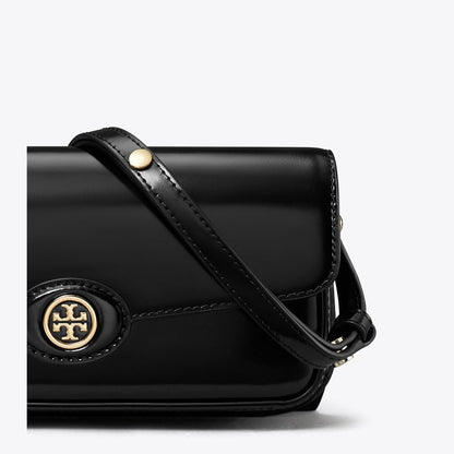 Tory Burch Robinson Spazzolato Rectangular Shoulder Bag Black