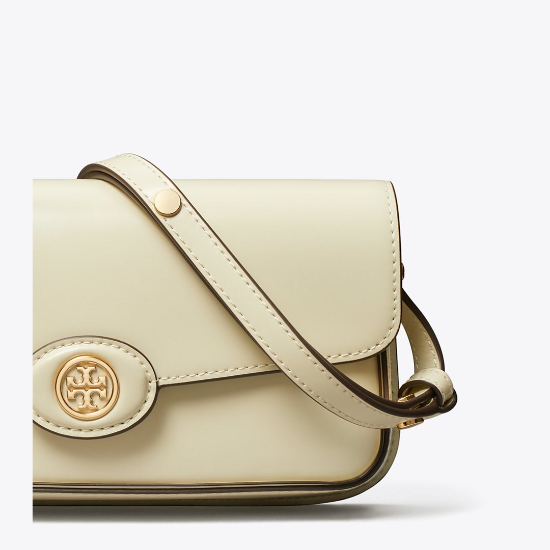 Tory Burch Robinson Spazzolato Rectangular Shoulder Bag SHEA BUTTER