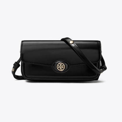 Tory Burch Robinson Spazzolato Rectangular Shoulder Bag Black