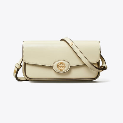 Tory Burch Robinson Spazzolato Rectangular Shoulder Bag SHEA BUTTER