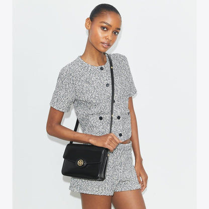 Tory Burch Robinson Spazzolato Shoulder Bag SHEA BUTTER