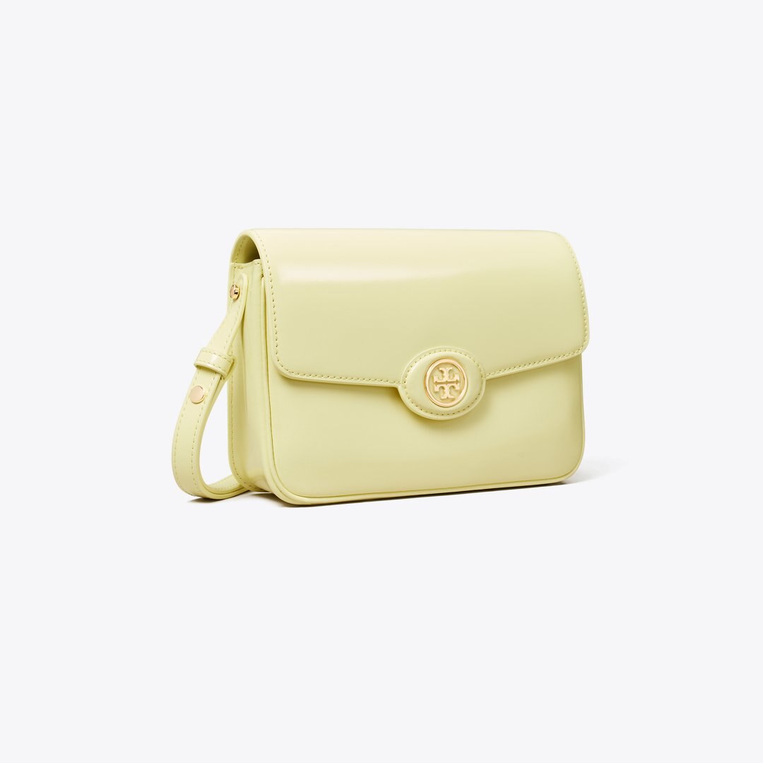 Tory Burch Robinson Spazzolato Shoulder Bag Lemon