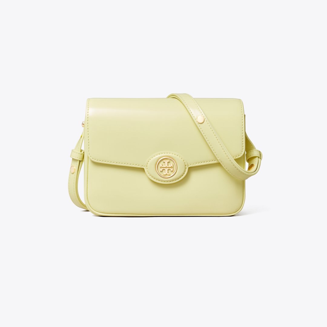 Tory Burch Robinson Spazzolato Shoulder Bag Lemon