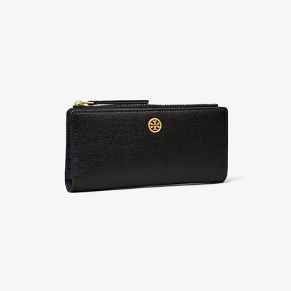 Tory Burch Robinson Zip Slim Wallet Black