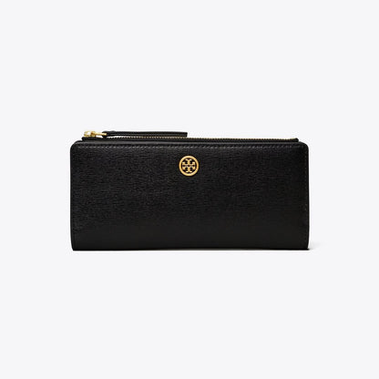 Tory Burch Robinson Zip Slim Wallet Black