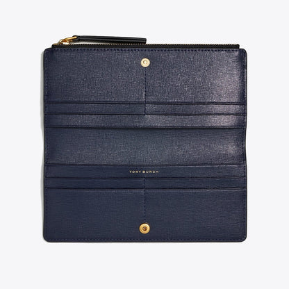 Tory Burch Robinson Zip Slim Wallet Black