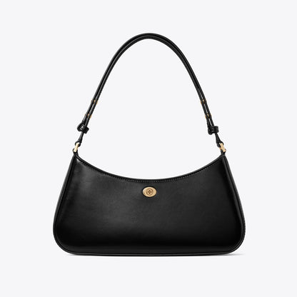 Tory Burch Robinson Zip Top Shoulder Bag Black