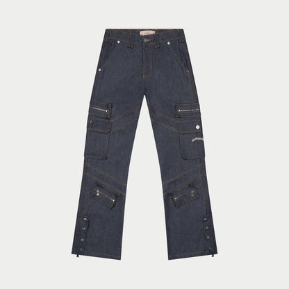 Godspeed Rockstar Flare Cargo Denim (Raw Blue)