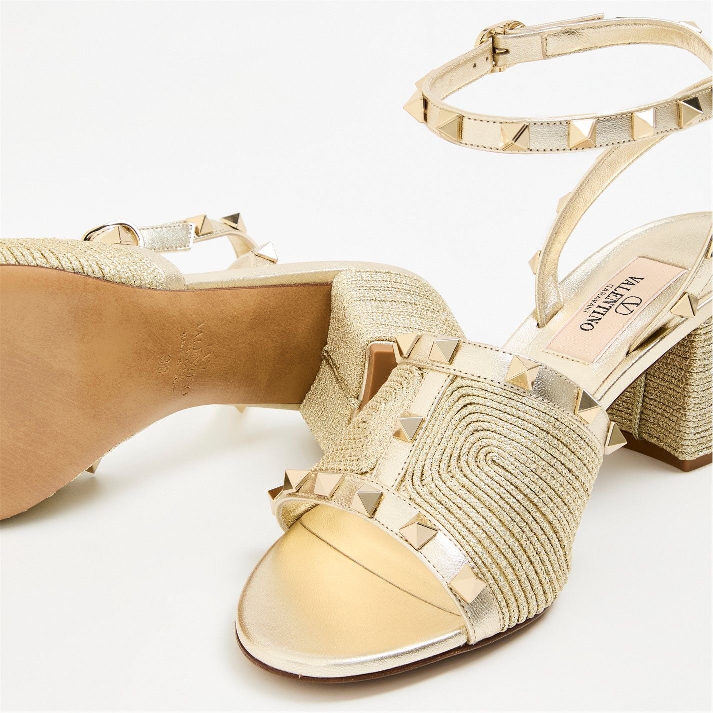  Rockstud 60mm Sandal Platino