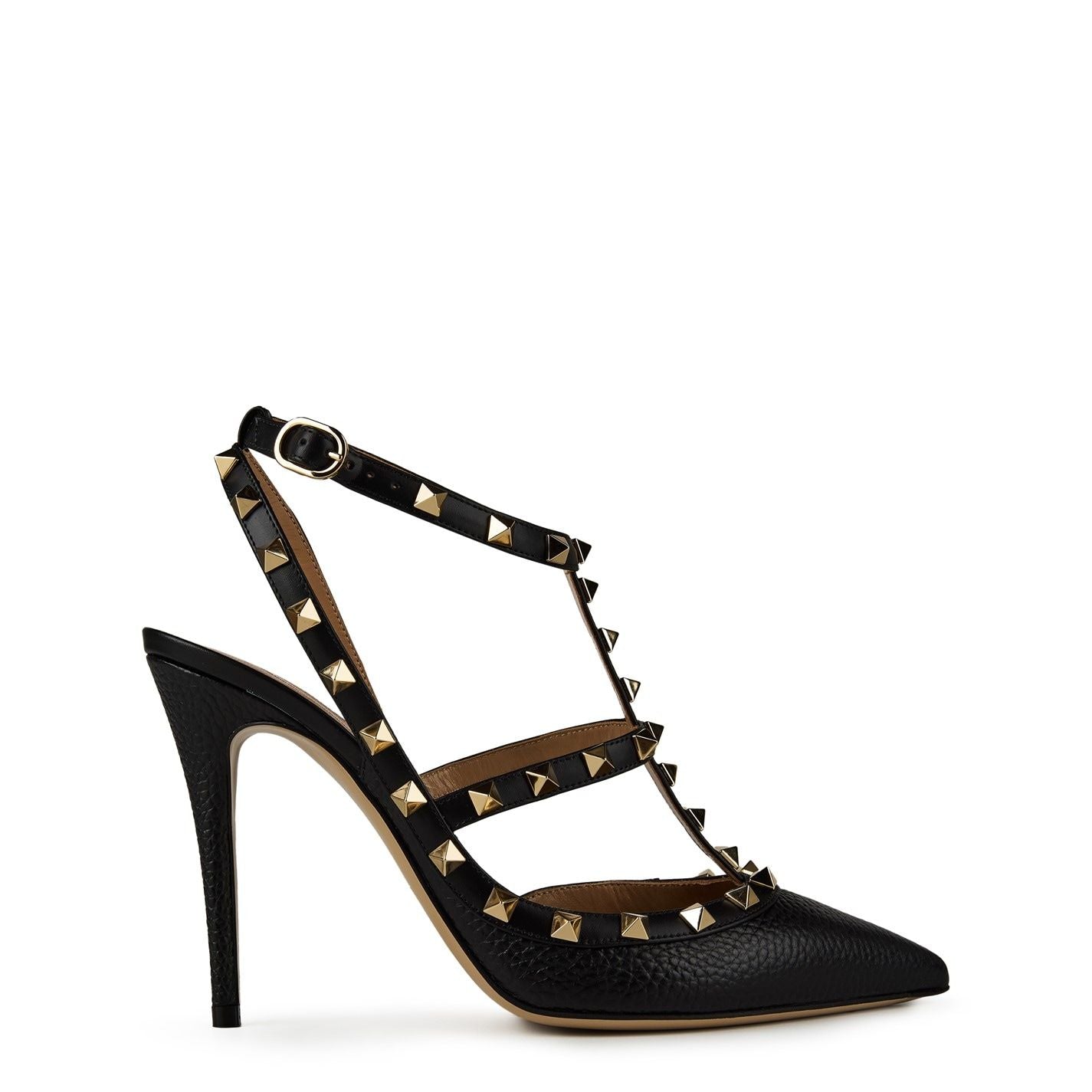  Rockstud Ankle Strap Pumps Black 0NO