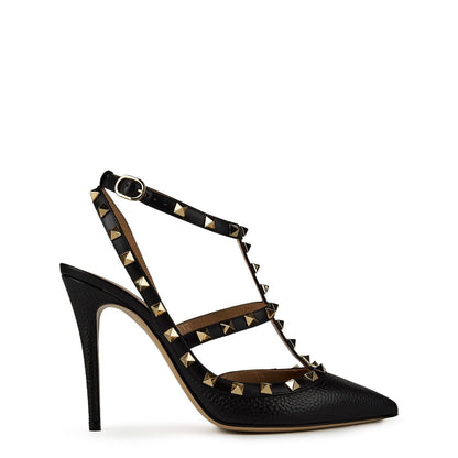  Rockstud Ankle Strap Pumps Black 0NO