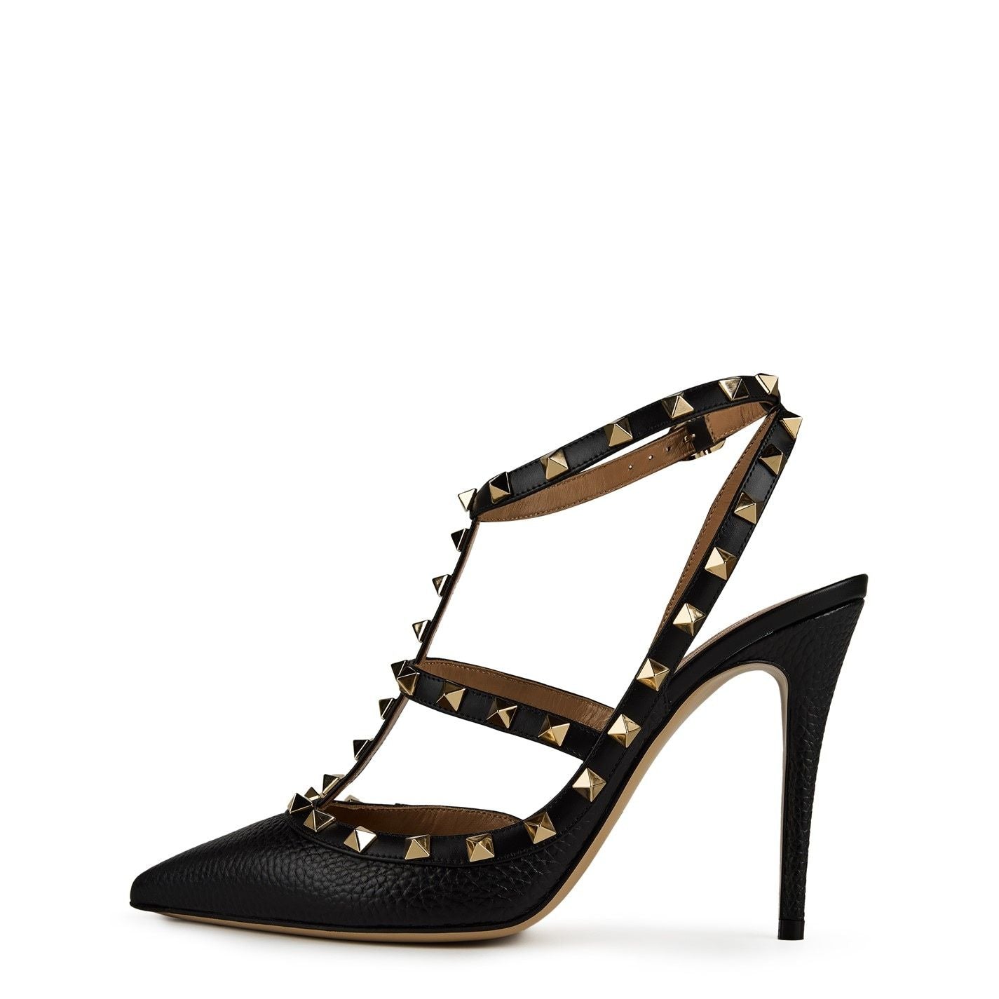  Rockstud Ankle Strap Pumps Black 0NO