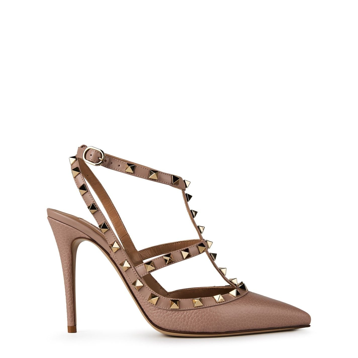  Rockstud Ankle Strap Pumps Poudre P45