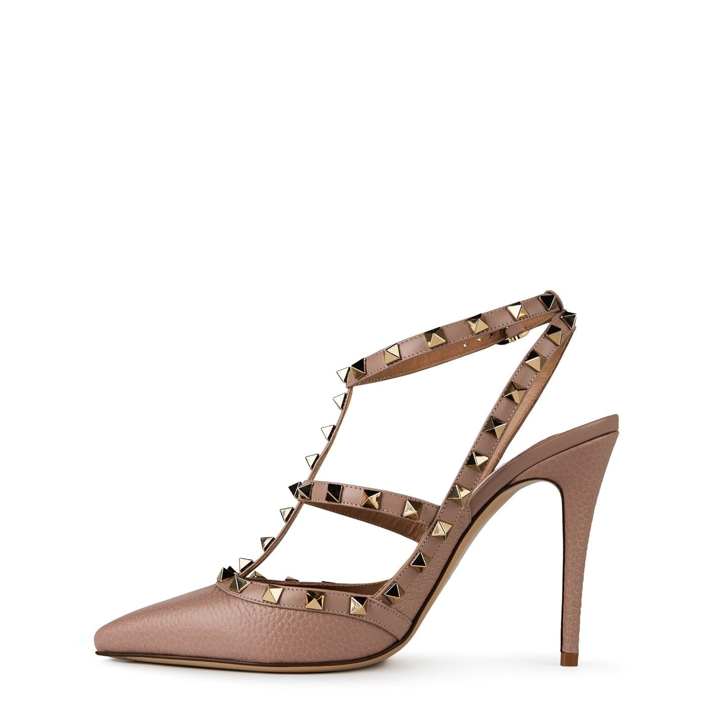  Rockstud Ankle Strap Pumps Poudre P45