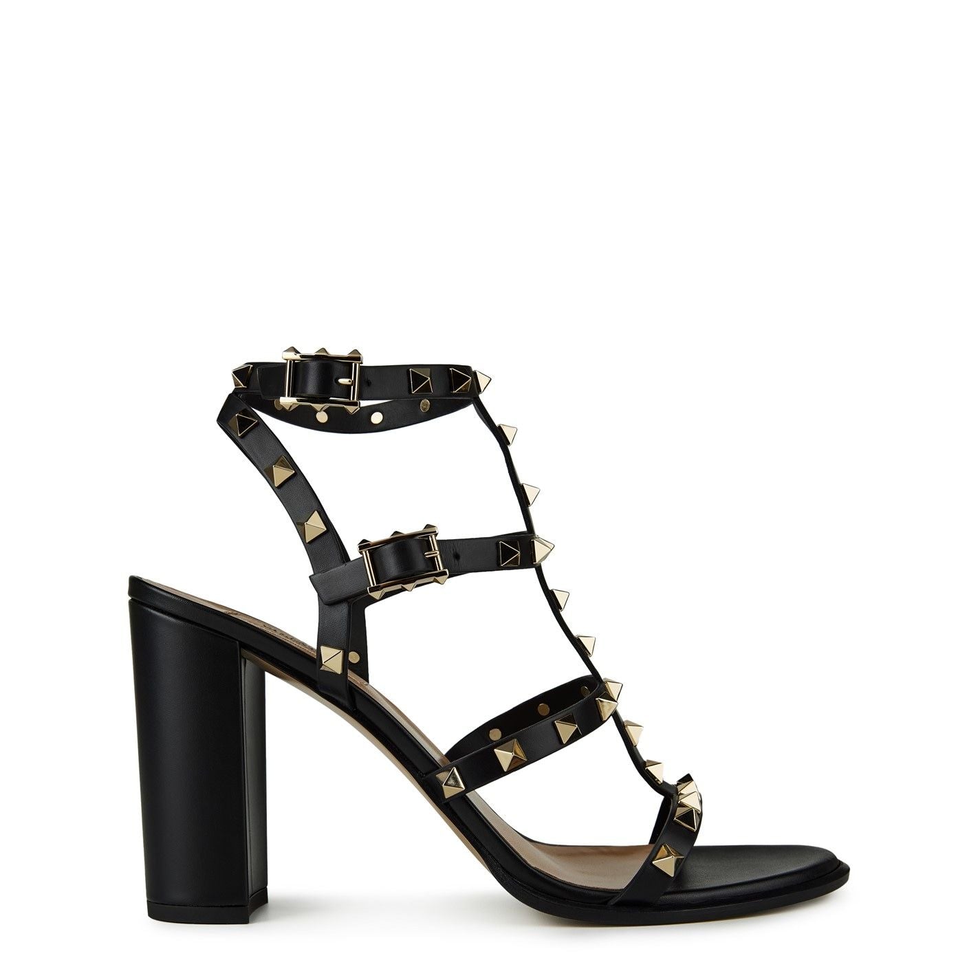  Rockstud Ankle Strap Sandals Black 0NO