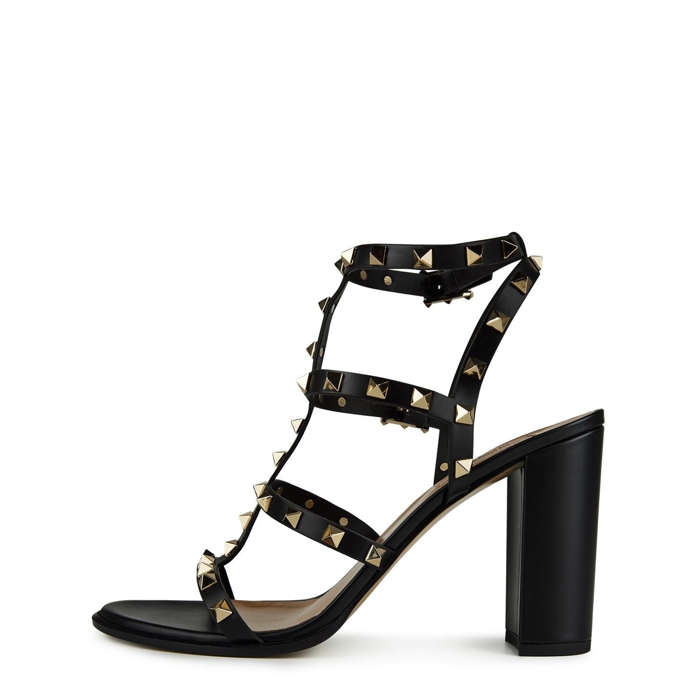  Rockstud Ankle Strap Sandals Black 0NO