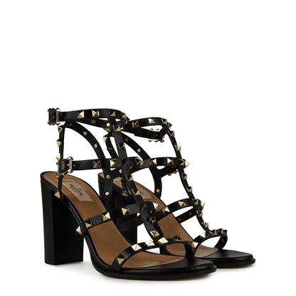  Rockstud Ankle Strap Sandals Black 0NO