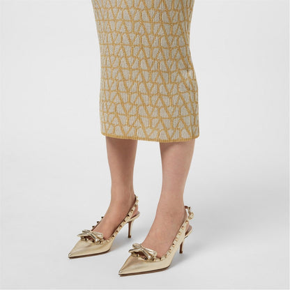  Rockstud Slingback Pumps Platino