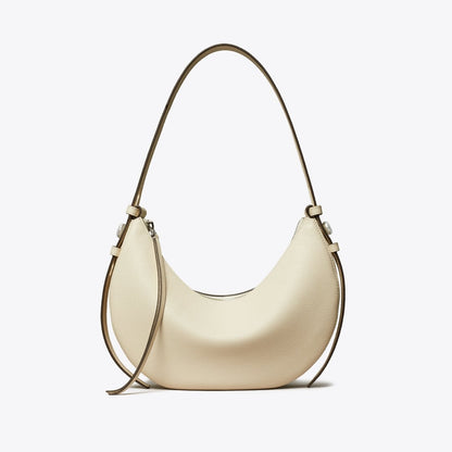 Tory Burch Romy Half Moon Bag Light Cream