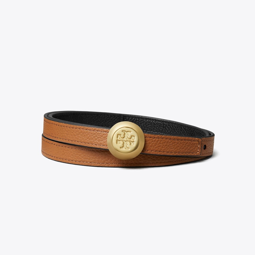 Tory Burch Romy Reversible Belt Black / Aged Tan