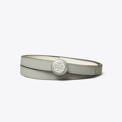 Tory Burch Romy Reversible Belt Warm White / Light Granite