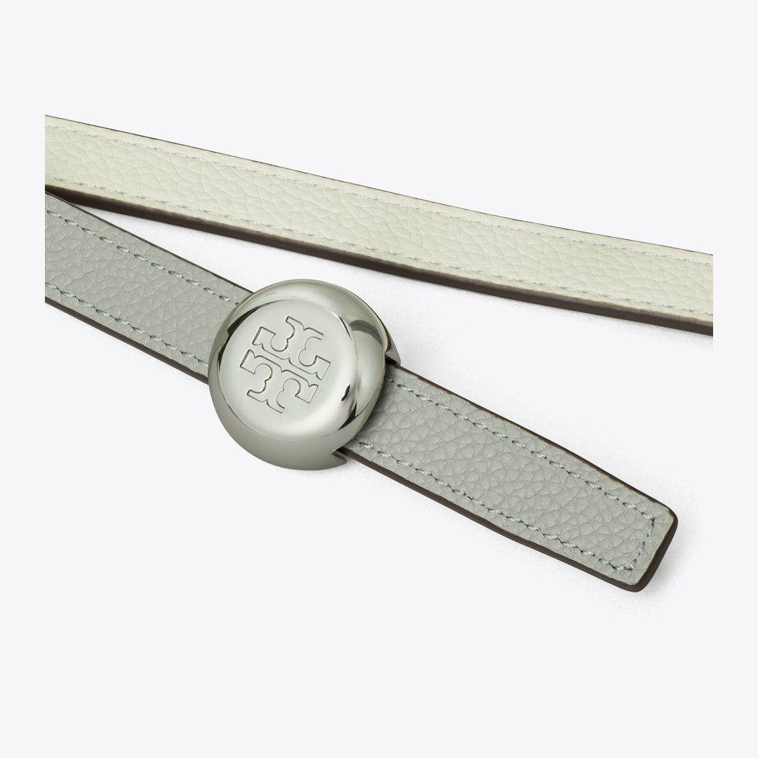 Tory Burch Romy Reversible Belt Warm White / Light Granite