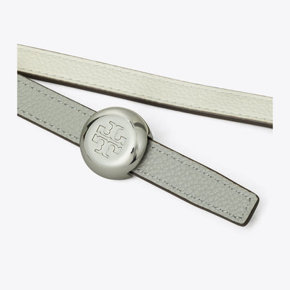 Tory Burch Romy Reversible Belt Warm White / Light Granite