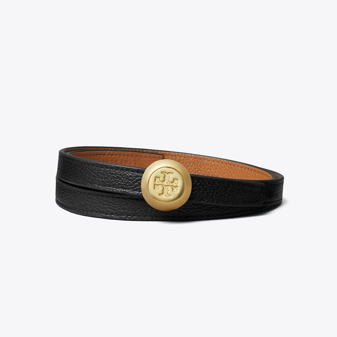 Tory Burch Romy Reversible Belt Black / Aged Tan