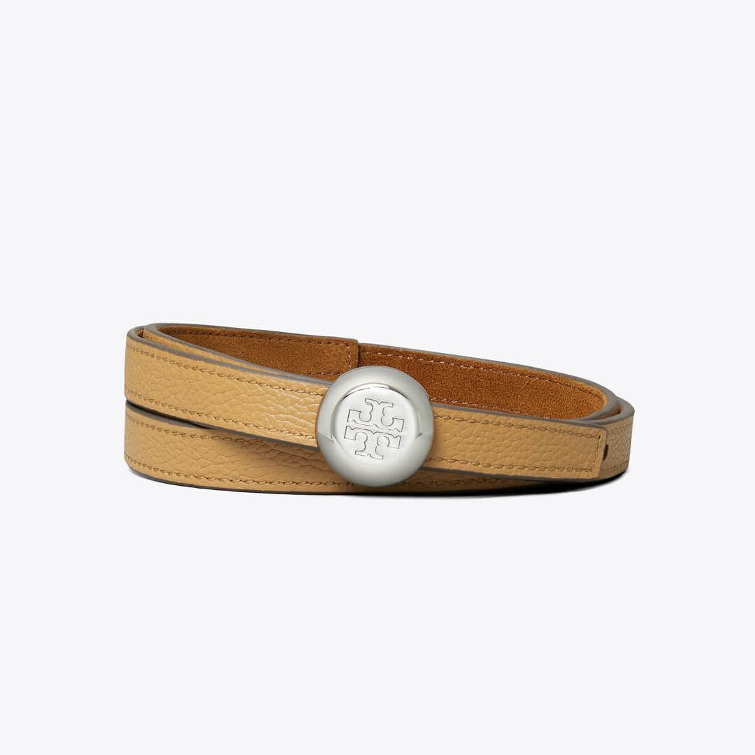 Tory Burch Romy Reversible Suede Belt Park Bench / Tiramisu