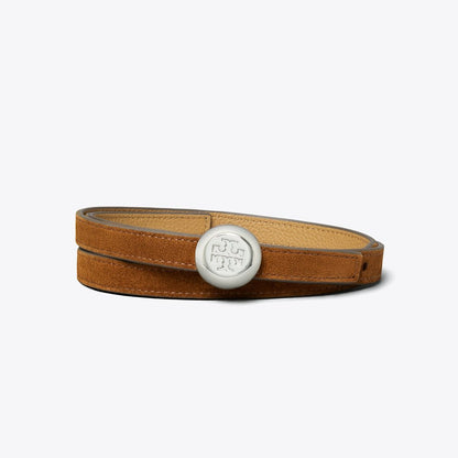 Tory Burch Romy Reversible Suede Belt Park Bench / Tiramisu