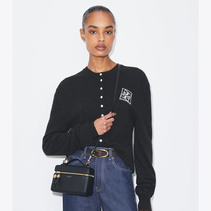 Tory Burch Romy Slim Top Handle Bag Black