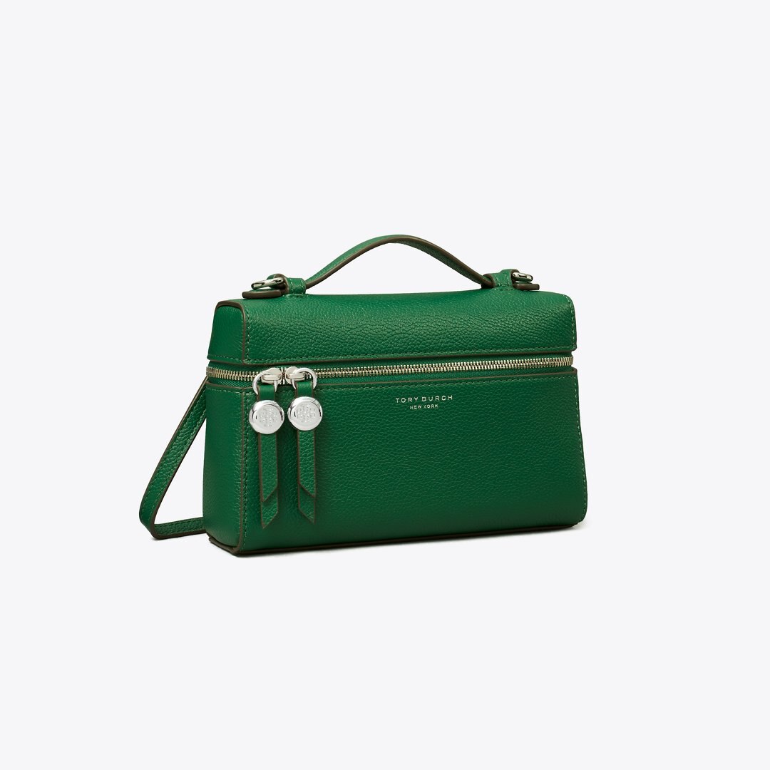 Tory Burch Romy Slim Top Handle Bag Dark Kale