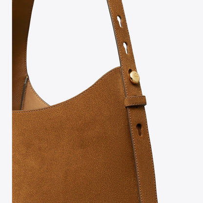Tory Burch Romy Suede Hobo Bag Caramel