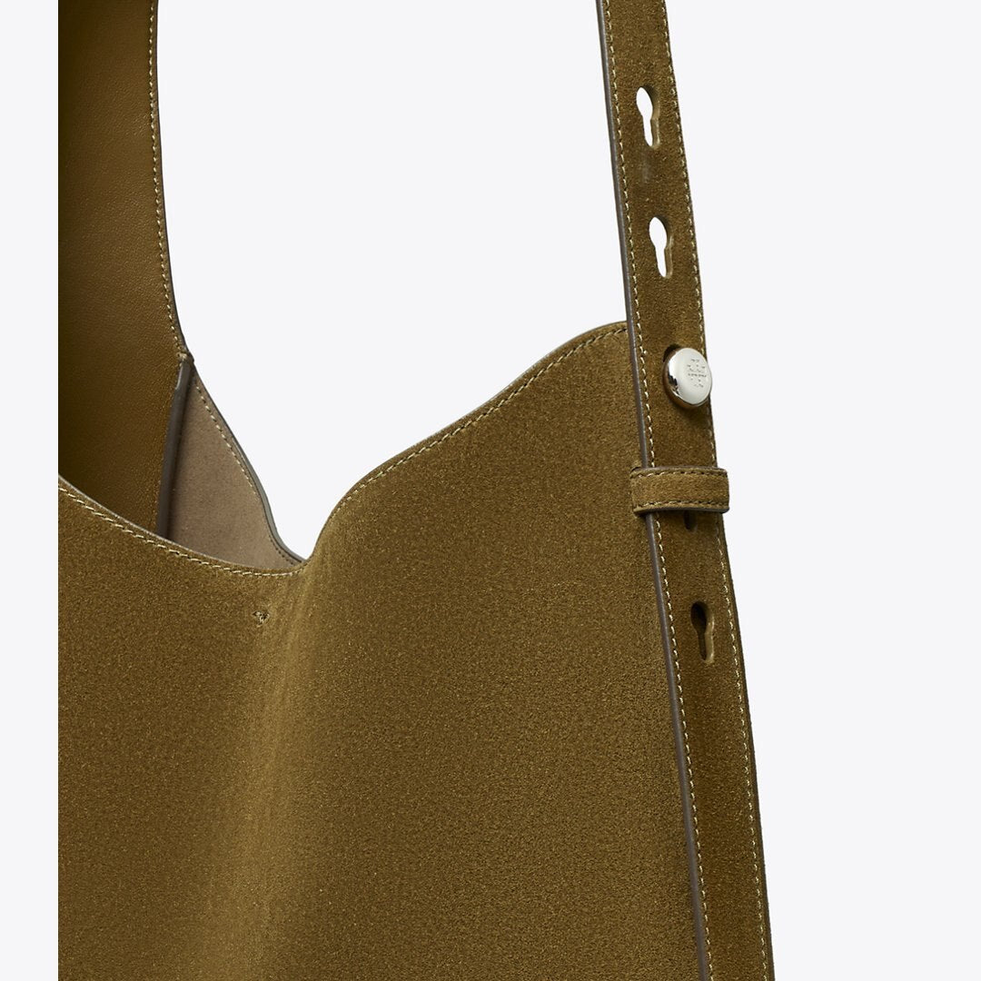 Tory Burch Romy Suede Hobo Bag Deep Olive