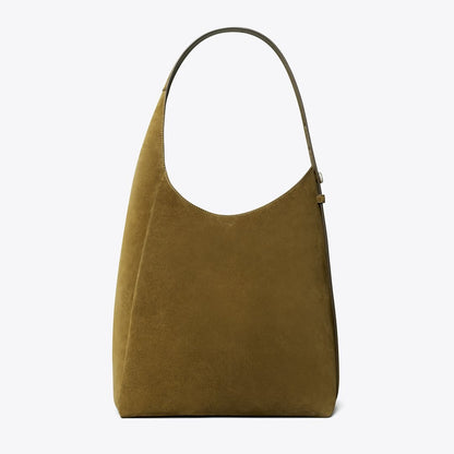 Tory Burch Romy Suede Hobo Bag Deep Olive