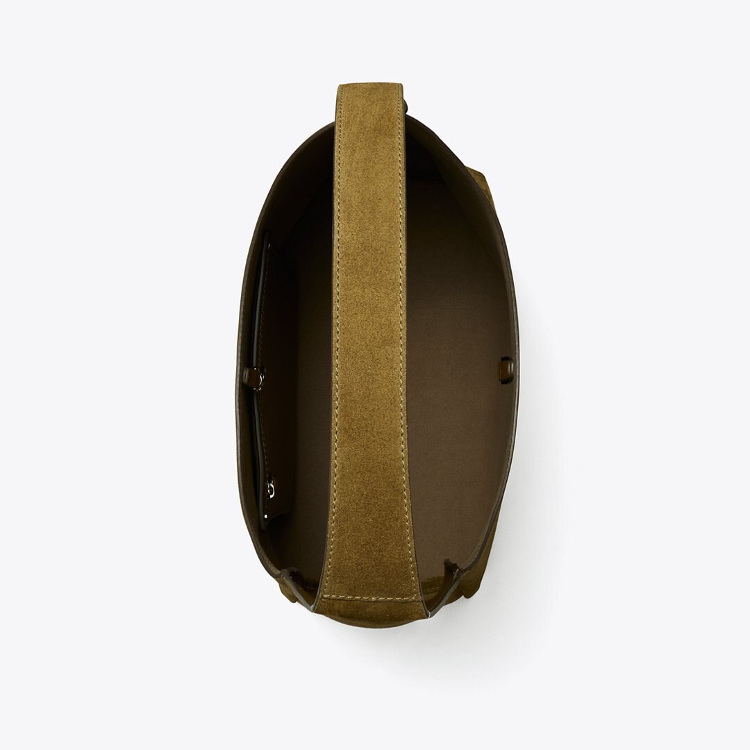 Tory Burch Romy Suede Hobo Bag Deep Olive