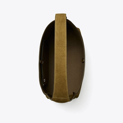 Tory Burch Romy Suede Hobo Bag Deep Olive