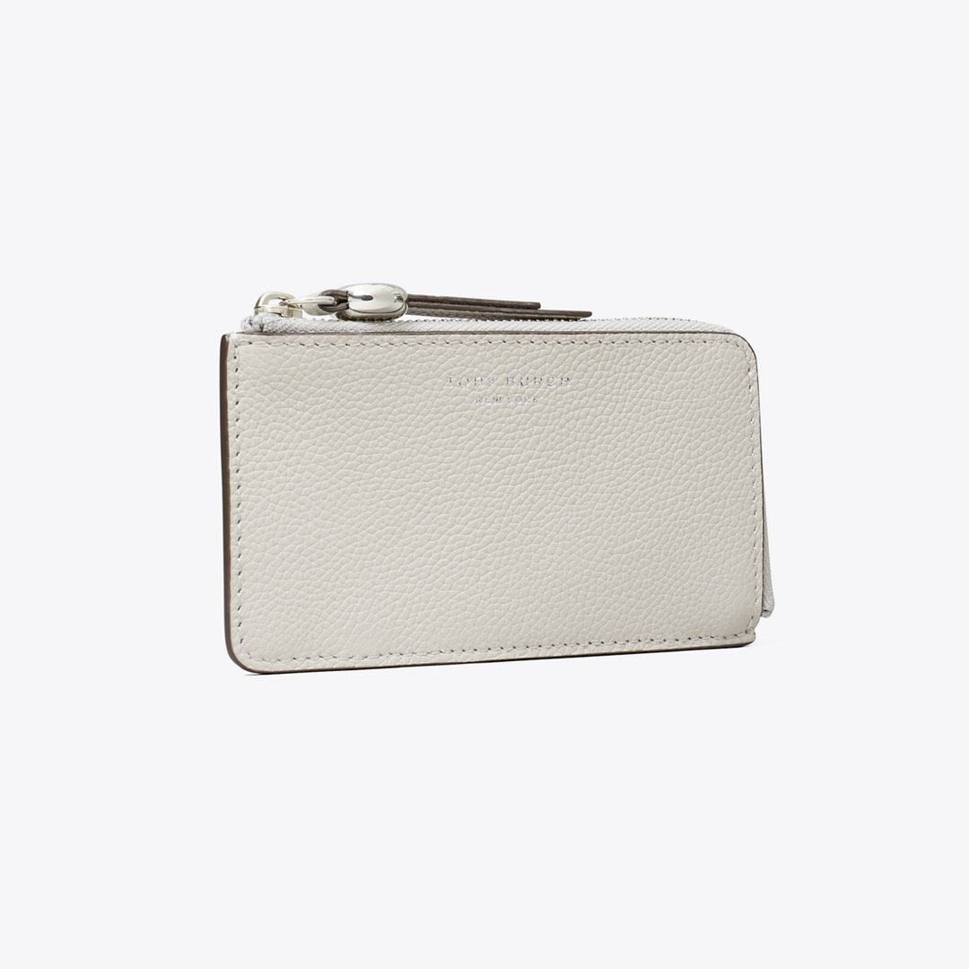 Tory Burch Romy Zip Card Case Dove Gray