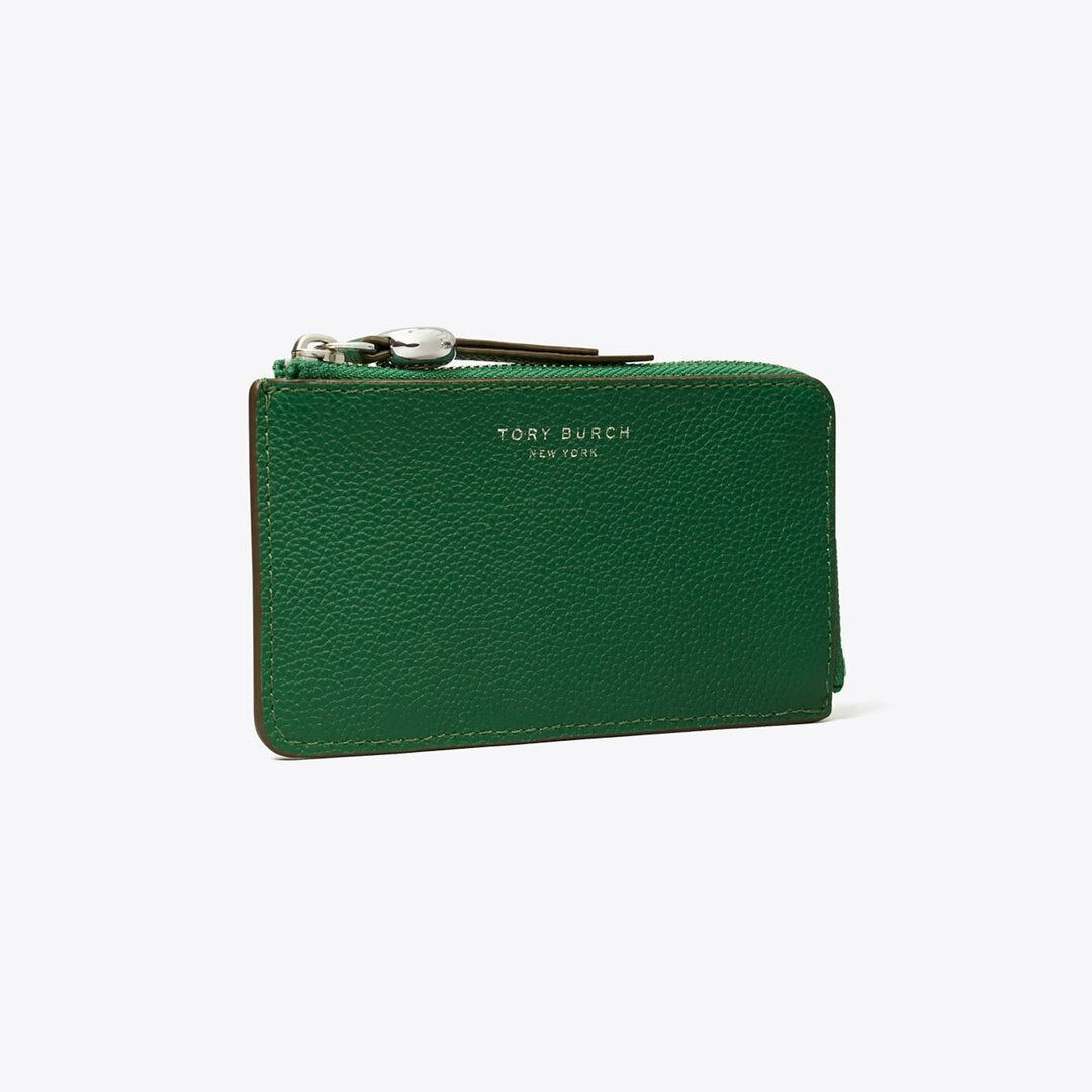 Tory Burch Romy Zip Card Case Dark Kale