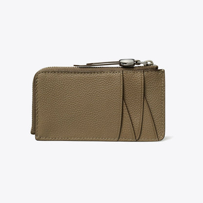 Tory Burch Romy Zip Card Case Wild Mushroom