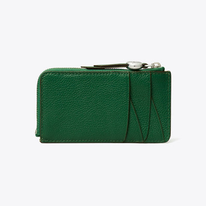 Tory Burch Romy Zip Card Case Dark Kale