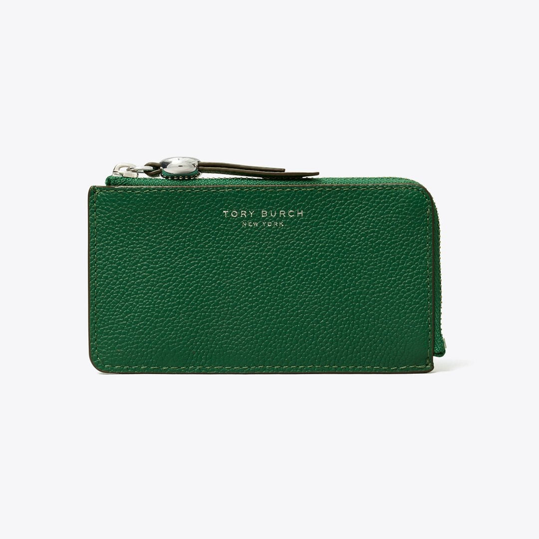 Tory Burch Romy Zip Card Case Dark Kale