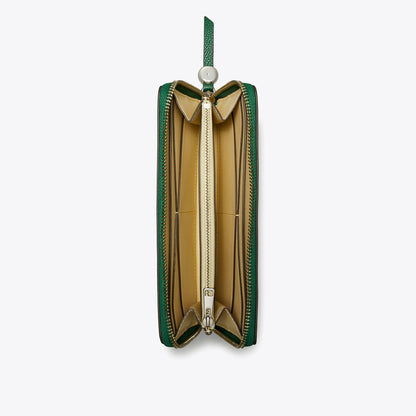 Tory Burch Romy Zip Continental Wallet Dark Kale