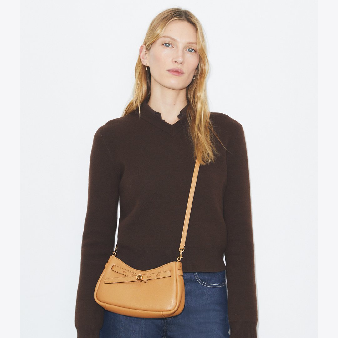 Tory Burch Romy Zip Top Crossbody Tiramisu