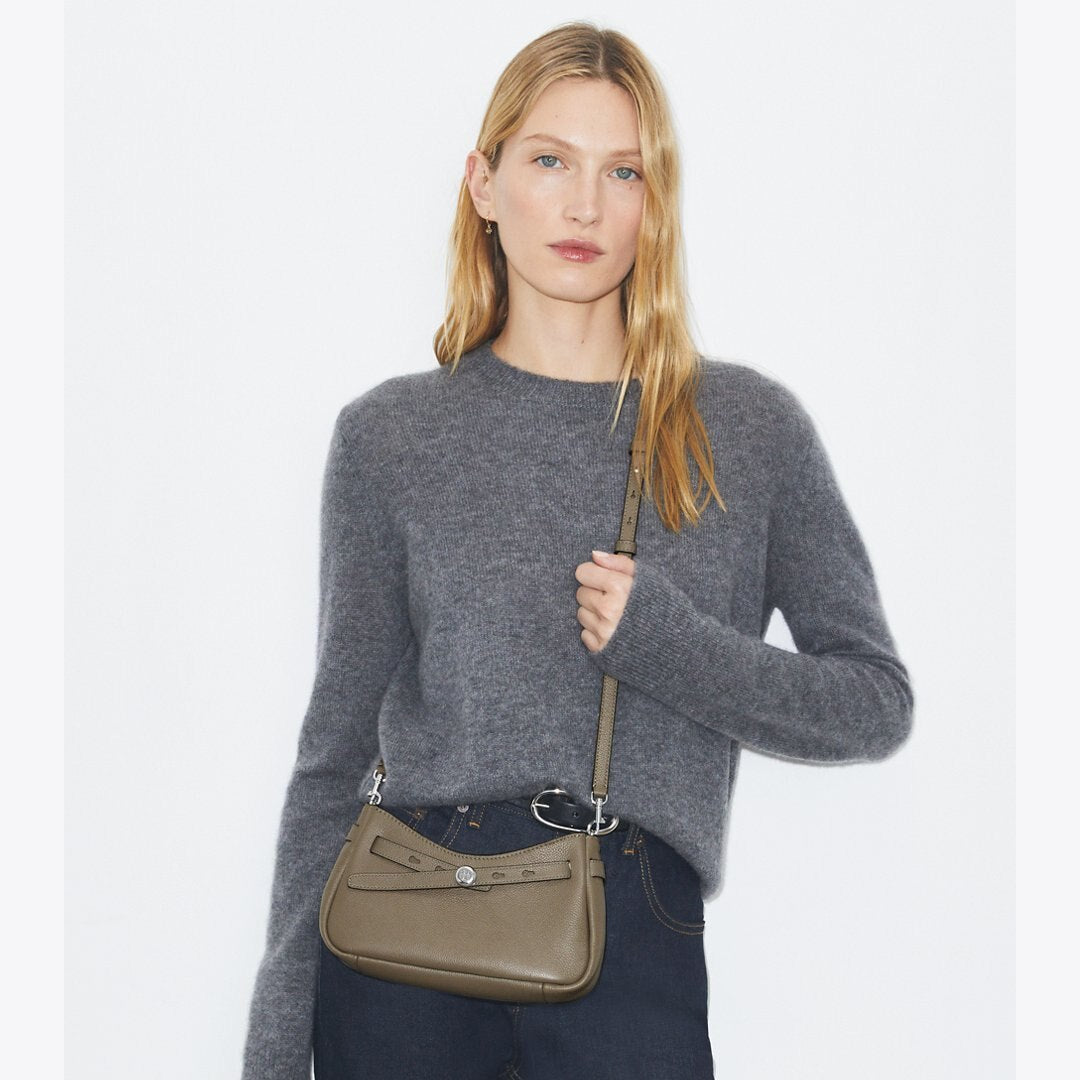 Tory Burch Romy Zip Top Crossbody Wild Mushroom