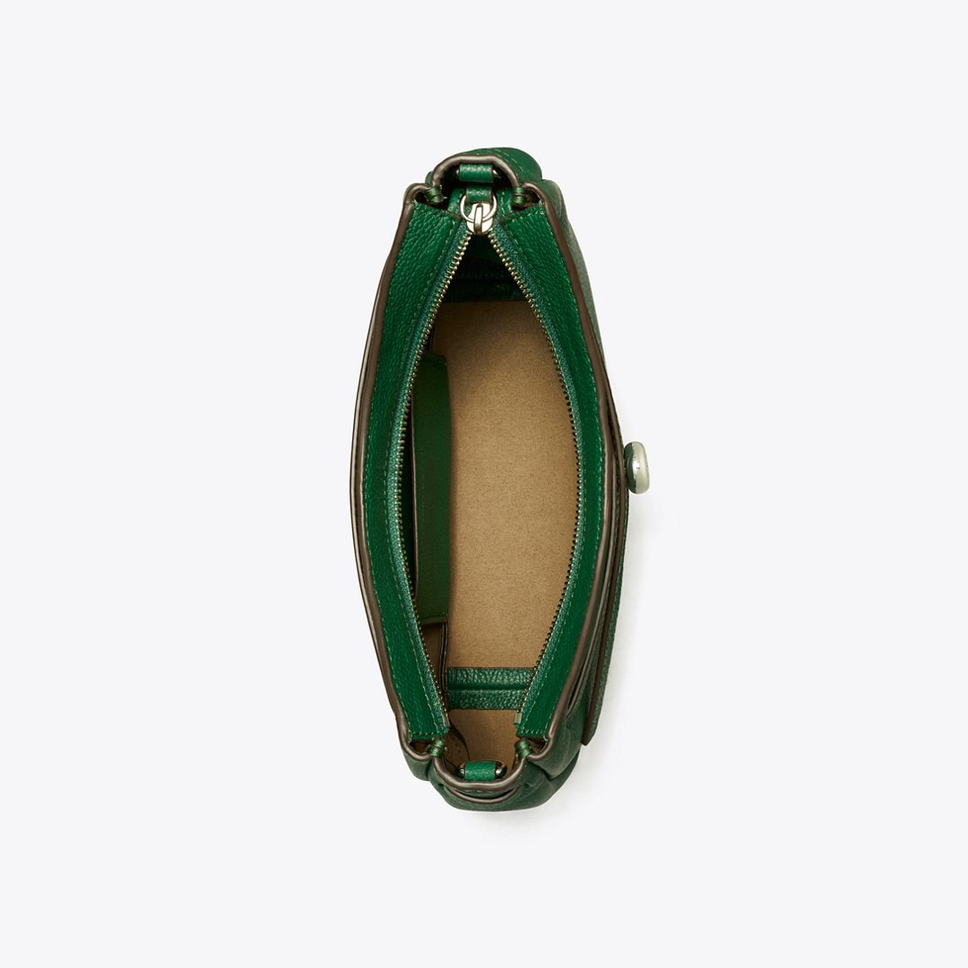 Tory Burch Romy Zip Top Crossbody Dark Kale