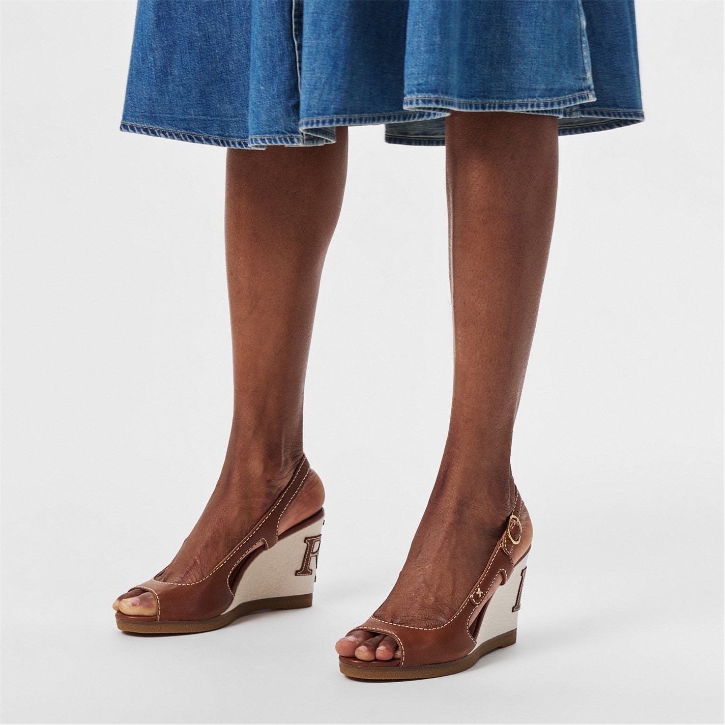  Roni Wedge Heels Deep Saddle Tan