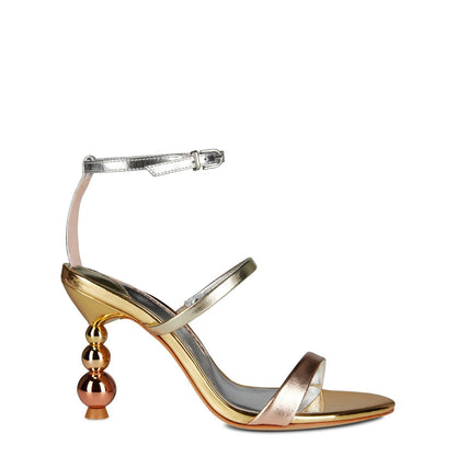  Rosalind 85 Pearl Heel Sandals Liquid Gold